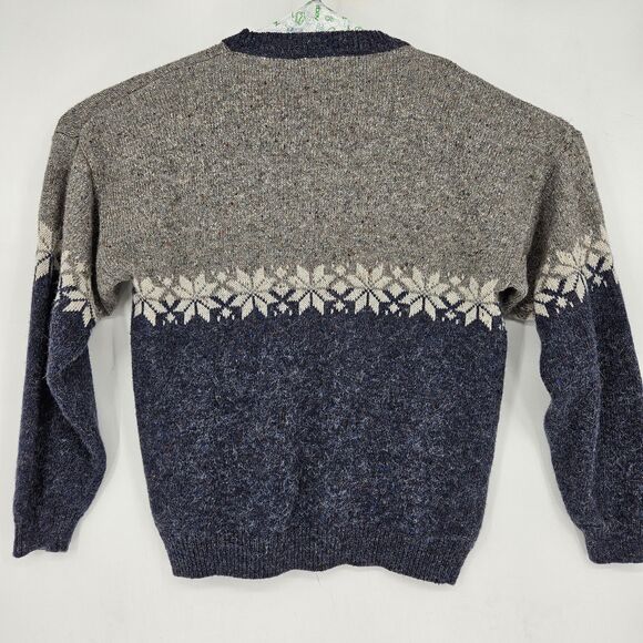 Vintage Etchings Sweater Mens Large Gray Blue Crew Neck Long Sleeve Pullover L - Picture 4 of 10